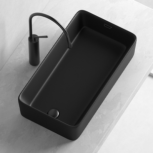 侧边下水台上盆家用方形洗手盆阳台洗衣机左右边排出水加深洗脸盆