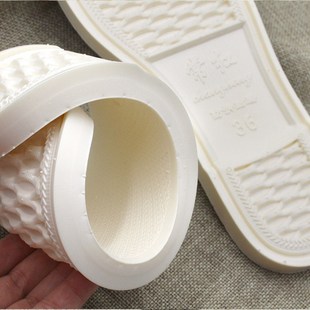 拖鞋红白色牛筋鞋底手工底毛线拖鞋棉鞋常底子防水耐磨柔软布新款