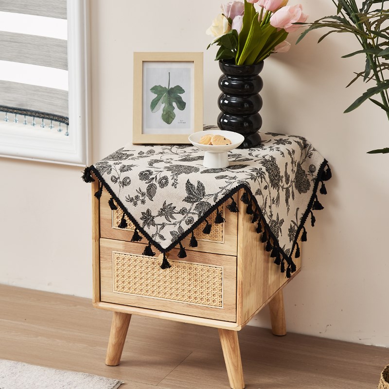 2024新款欧式家用床头柜盖布茶几餐边柜打印机防尘盖巾流梳小方巾