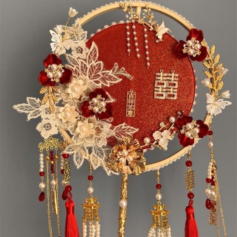 新品新娘手捧花团扇汉服婚纱礼服喜扇手工材料包送礼结婚中式刺绣,家居饰品,工艺扇/团扇/喜扇/折扇,淘宝优惠券,粉丝福利购,淘宝优惠卷