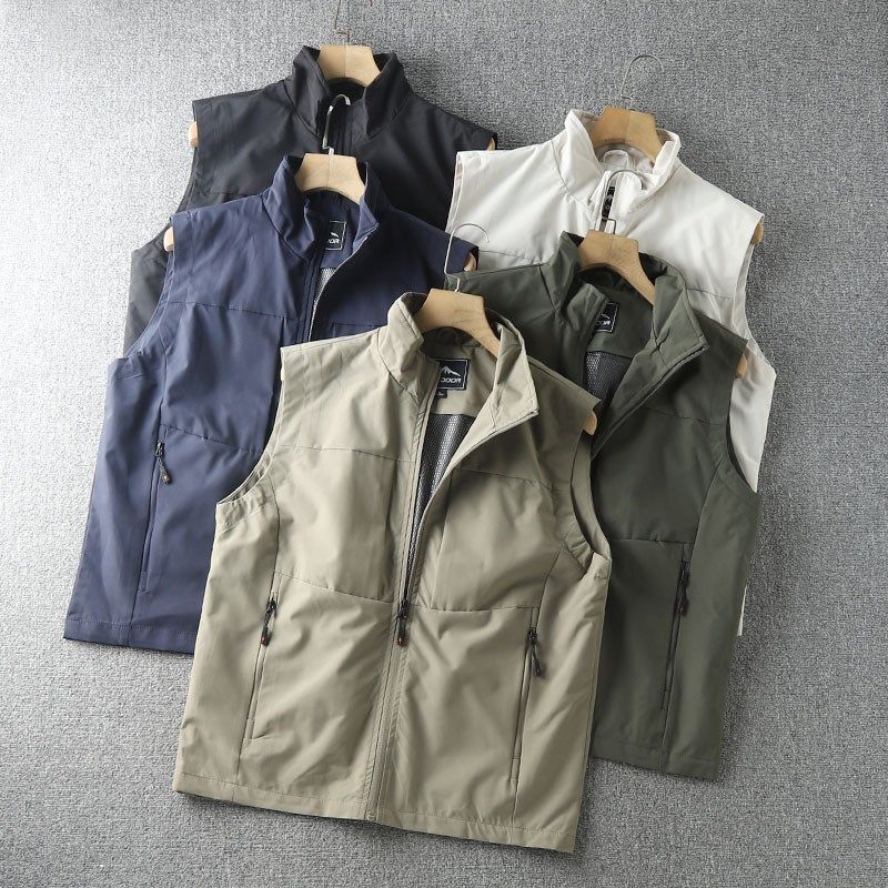 防风防泼水!春秋男士立领工装多口袋马甲宽松大码宽松背心坎肩,男装,常规马甲,淘宝优惠券,粉丝福利购,淘宝优惠卷