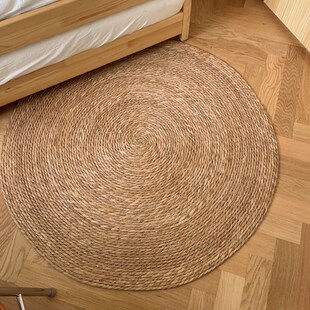 蒲草垫子圆形地毯编织客厅椅地垫入户门草垫子铺地服装店日系床边
