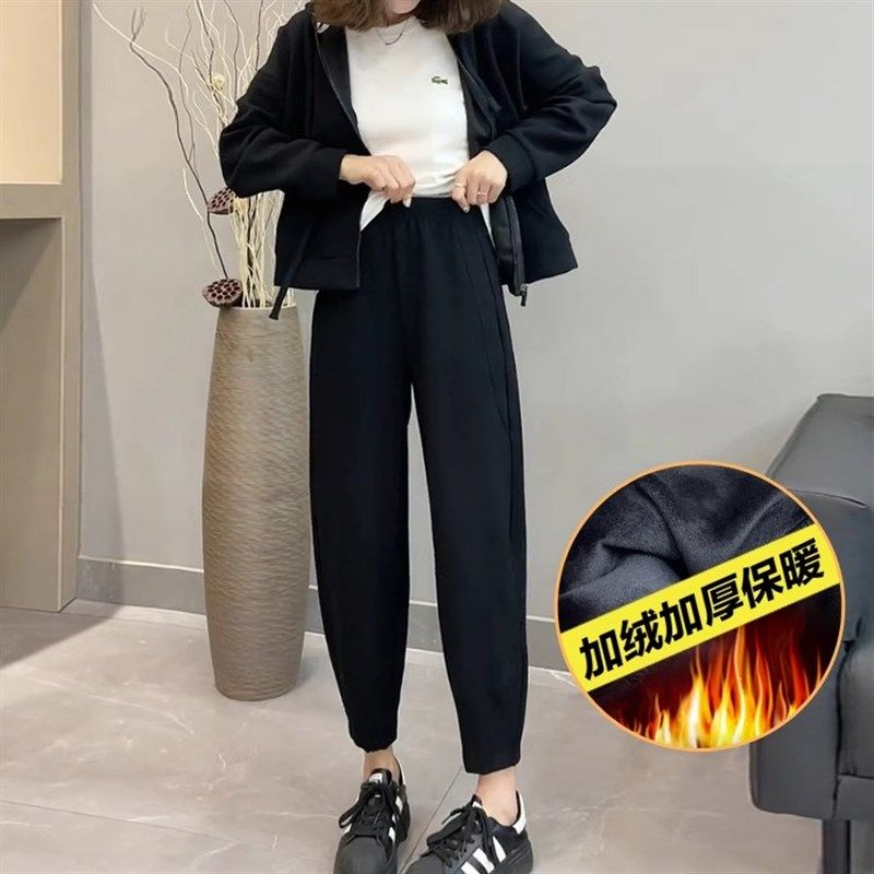 哈伦裤子女大码胖妹妹高腰显瘦加绒加厚萝卜裤梨形身材阔腿休闲裤,女装/女士精品,大码裤装,淘宝优惠券,粉丝福利购,淘宝优惠卷