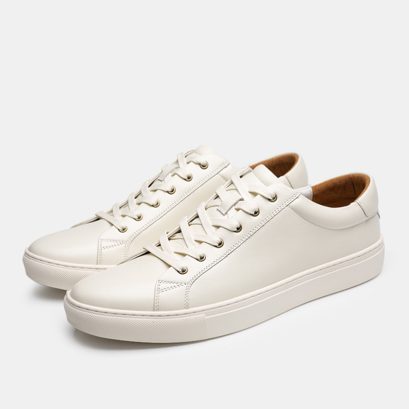 弓长梦2025新款休闲板鞋真皮头层牛皮透气百搭运动鞋子小白鞋男鞋,流行男鞋,休闲板鞋,淘宝优惠券,粉丝福利购,淘宝优惠卷