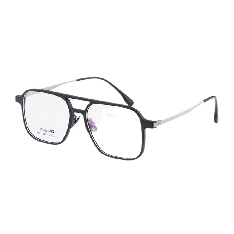 新款商务休闲半钛双梁眼镜超轻TR近视眼镜可配度数男士眼镜框