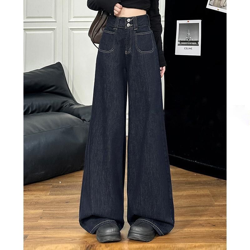 300斤胖mm大码复古时尚设计感牛仔裤女梨型高腰显瘦直筒阔腿裤潮,女装/女士精品,大码裤装,淘宝优惠券,粉丝福利购,淘宝优惠卷