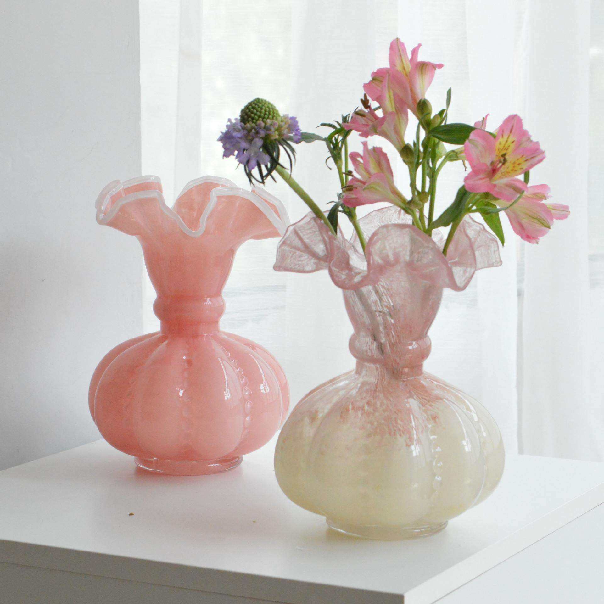 欣可中古芬顿风粉色渐变复古法式南瓜玻璃花瓶居家插花器软装摆件,鲜花速递/花卉仿真/绿植园艺,割草机/草坪机,淘宝优惠券,粉丝福利购,淘宝优惠卷