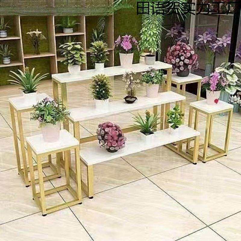 花店花架鲜花铁艺客厅花架子置物架家用简易架子加厚收纳落地家具