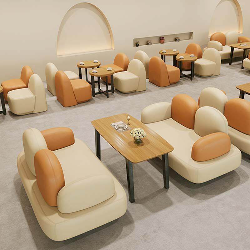 网红甜品奶茶店洽谈沙发冷饮店咖啡厅休息区休闲卡座餐桌椅组合
