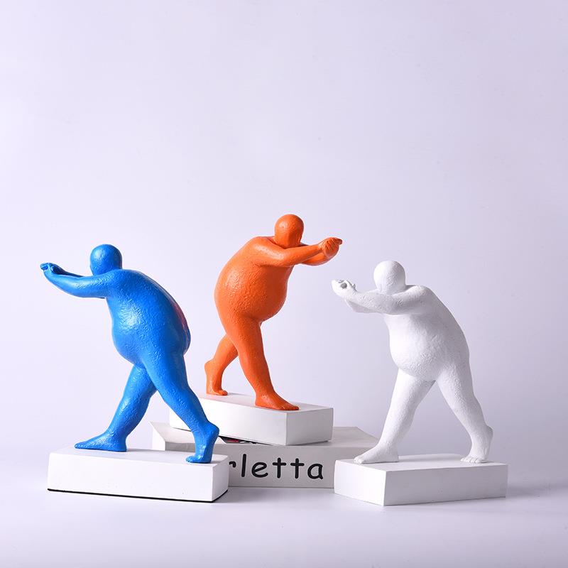 北欧推人书档摆件软装样板间售楼部客厅儿童书房人物雕塑装饰品