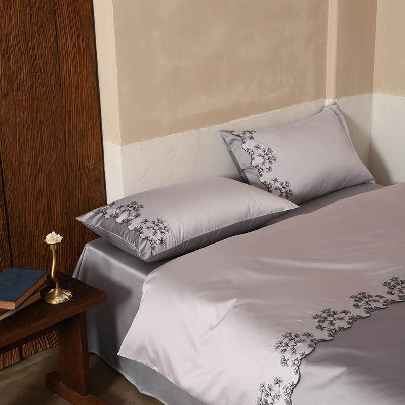 重工刺绣中式美学100S全棉长绒棉床上用品四件套高端纯棉被套床单