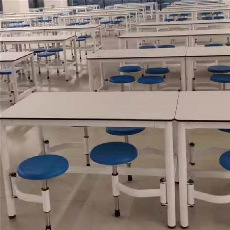 连体可伸缩4人工厂学生用餐桌8学校食堂餐桌椅位组合快餐桌员工人