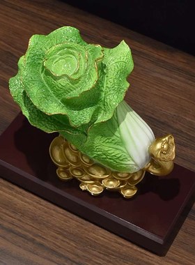 玉白菜招财店铺摆件客厅家居玄关办公室装饰轻奢高档乔迁开业礼物