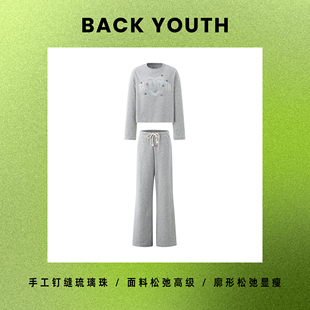 套装 烫钻手缝琉璃珠时尚 YOUTH原创设计春款 BACK