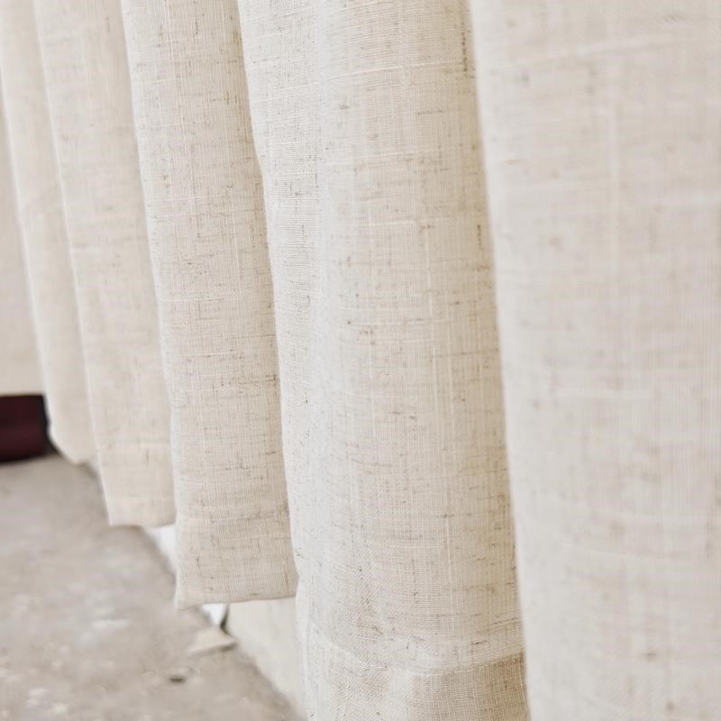 可定制韩式褶皱2倍2.5倍半遮光窗帘透光不透人遮光帘原色亚麻纱帘
