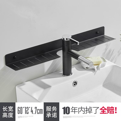 免打孔镜前收纳架洗澡间置物架墙上卫生间壁M挂浴室单层厕所洗手