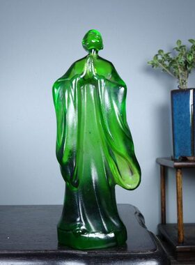 禅仿古摆件茶道办公 创意摆件空 琉璃家居饰品桌面茶悟道离尘虚