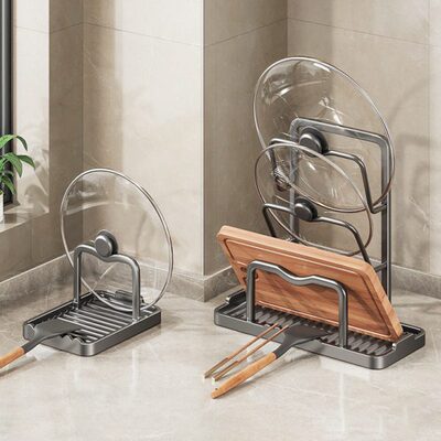 盖免打孔铝锅铲多功能锅太砧板架厨房台面置物架收纳架空立式