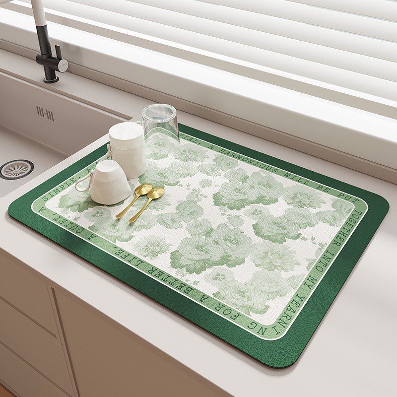 厨房台面碗盘沥水垫子茶台吸水隔B热垫餐桌吧台免洗水杯干燥垫杯