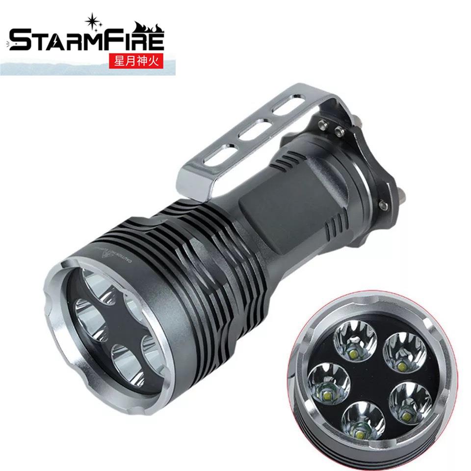 五灯手提灯T6/L2灯UV395紫光户外露营探险照明四节18650电池