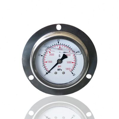 不锈钢耐震压力表轴向带前边抗震充油表YBN60ZT 40MPA M14X1.5