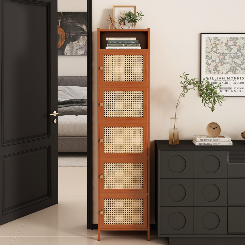 夹缝书架置物架落地实木书柜储物柜一体靠墙客厅多层防Z尘收纳柜