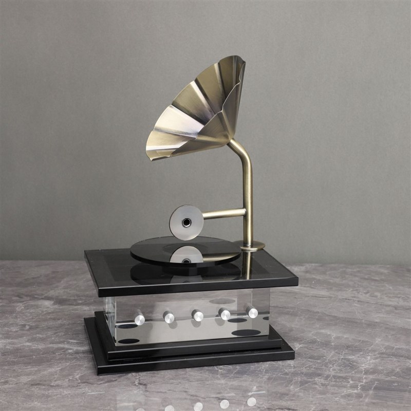 中式复古留声h机样板房售楼部卧室客厅电视柜床头桌面玄关饰品摆