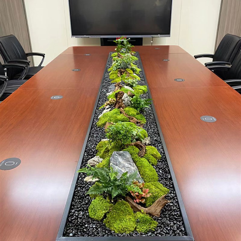 绿植装饰桌面摆件办公桌会议室长C桌微景观客饭厅苔藓造景定制包