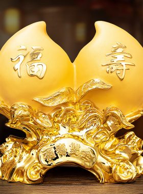 福寿双全寿桃摆件仙桃送长辈爷爷姥姥I创意生日礼品桃子祝寿礼物