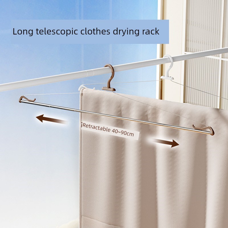休闲超长伸缩晾i衣架,三速可调防风夹,防风防滑,居家阳台晒干不留