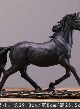 新中式轻奢家居马摆件客厅书房玄关办公博古架乔迁开业.工艺品礼