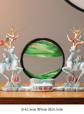 鹿摆件一对客厅入户进门玄关放钥匙收纳创意乔迁新居Y礼品装饰品