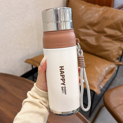 简约保温杯大容量男m女士杯子带盖可喝水学生直饮吸管两用双饮水