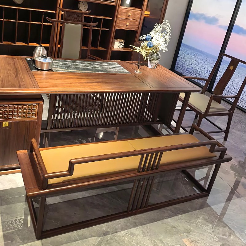 新中式实木茶桌现代简约家用茶台2025新款禅意R茶室接待功夫泡茶