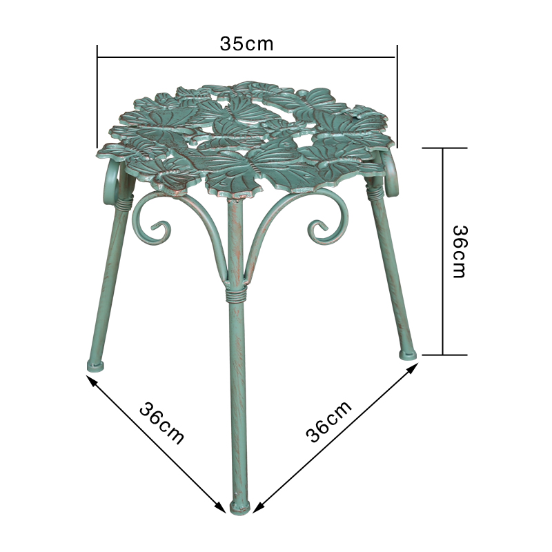 做旧铸铁花架子铁艺落地花园w庭院阳台客厅花盆架花凳装饰置物架