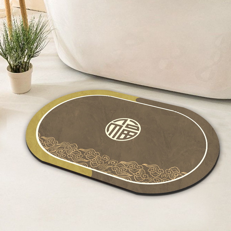 卫生间地垫软硅藻泥吸水防滑垫浴B室厨房家用垫子中式喜庆入户门