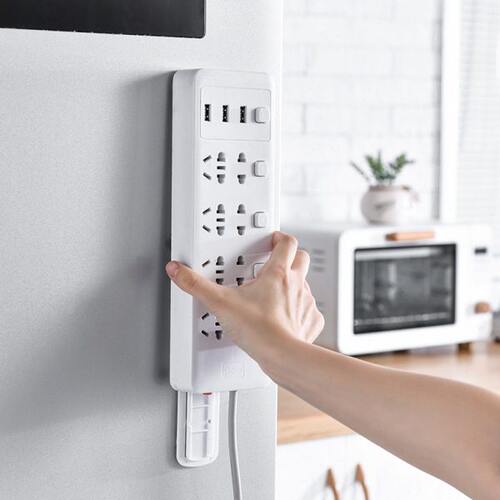 路由器插座置物架电线收纳插座墙上插排固定器壁挂免打孔神器塑料