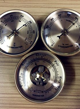 温湿度计可新款中镂空温度镶嵌同款计桌面几何式摆件气压欧式摆件