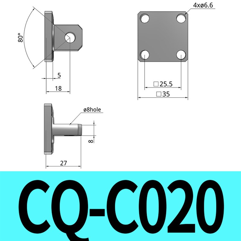 CQ2气缸单耳座e CQ-C012 CQ-C016 CQ-C020 CQ-C025 CQ-C032 CQ-C4