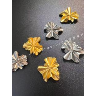 江南·新款精品小香风不规则褶皱金属纽扣高档毛呢大衣西服外套扣