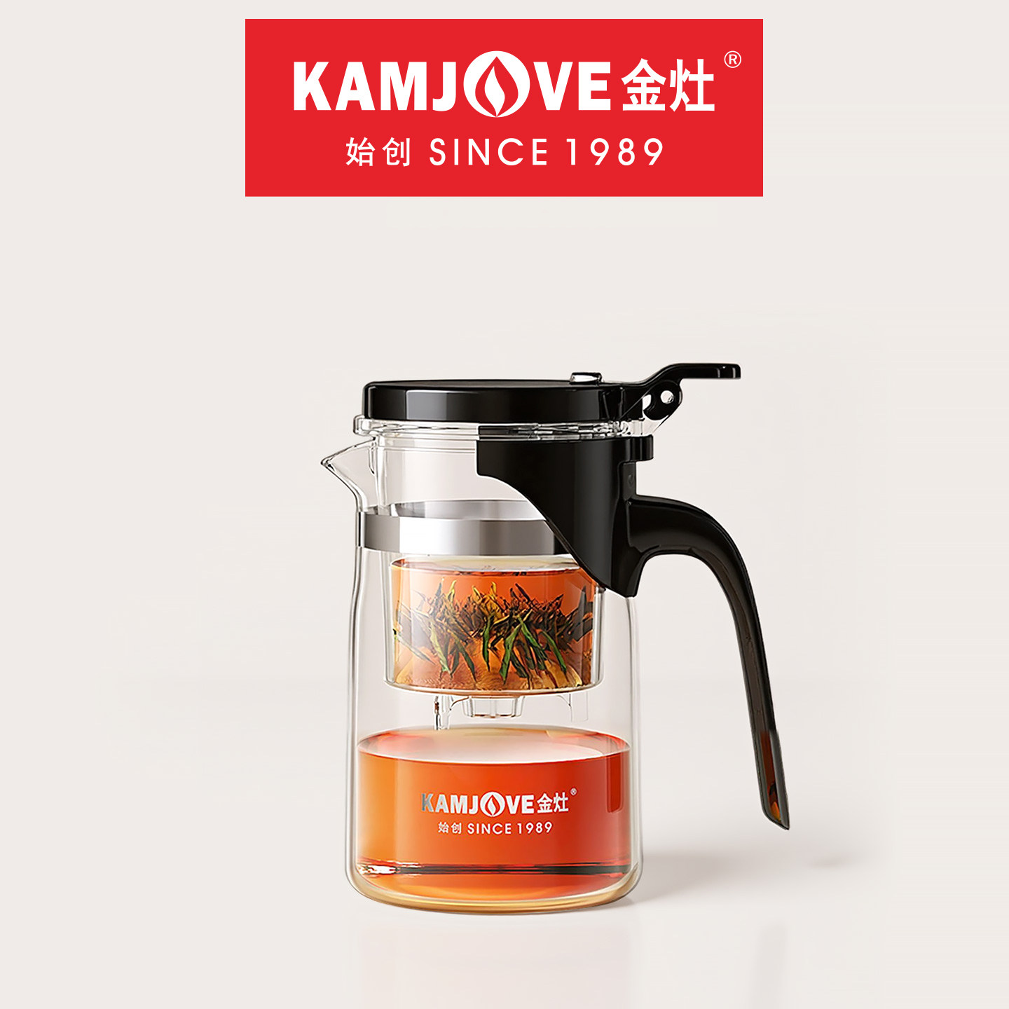 金灶K-201飘逸杯家用高硼硅耐热玻璃泡茶壶办公室茶水分离飘逸壶