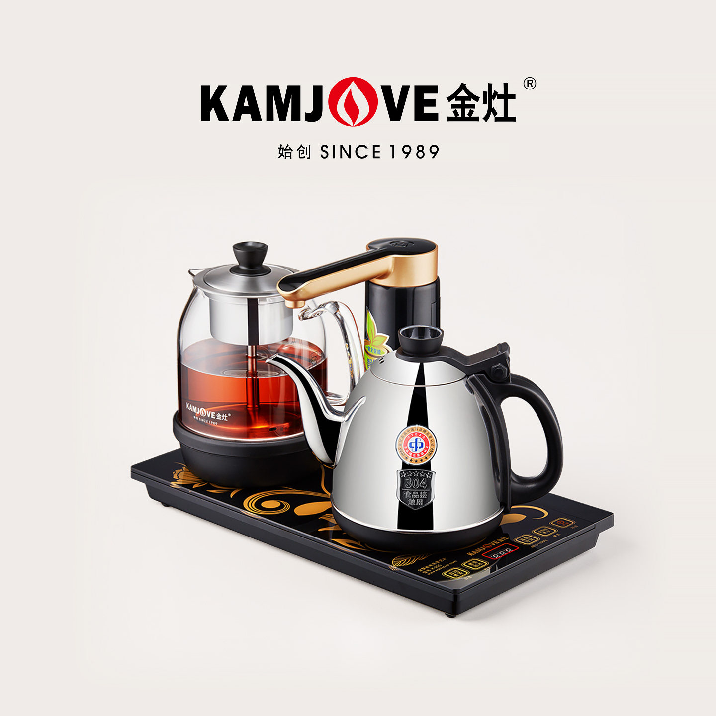 金灶K905煮泡并济烧水壶全自动上水电热水壶蒸茶壶一体茶台电茶炉