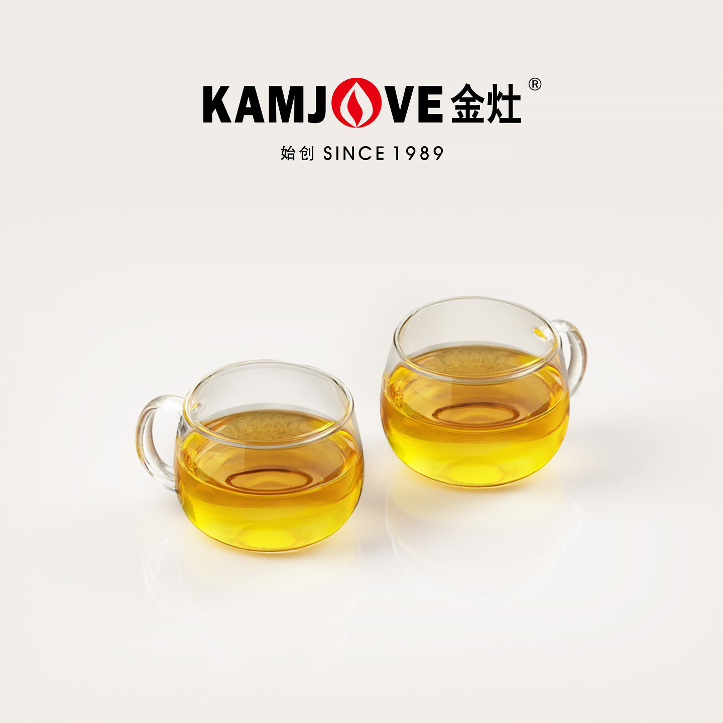 金灶K-105耐热玻璃茶杯小容量办公室透明喝水杯子带把泡茶品茗杯