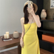 纯欲带胸垫辣妹露背夏季 吊带连衣裙女收腰显瘦气质高级感长裙子