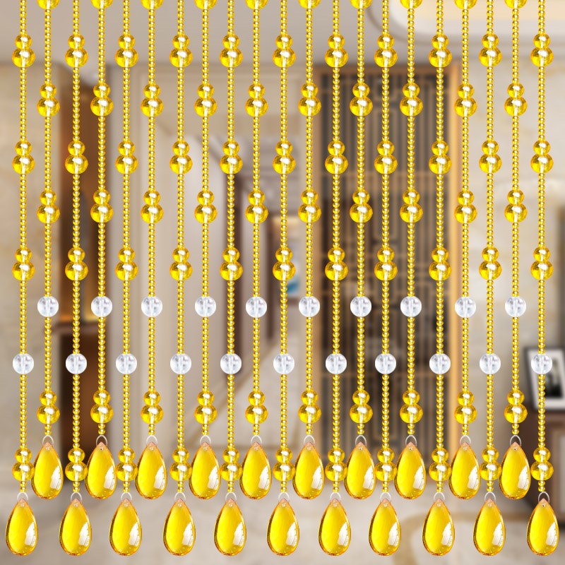 新款珠帘门帘水晶隔断客厅厕所卧室免打孔网N红帘子家用装饰过道