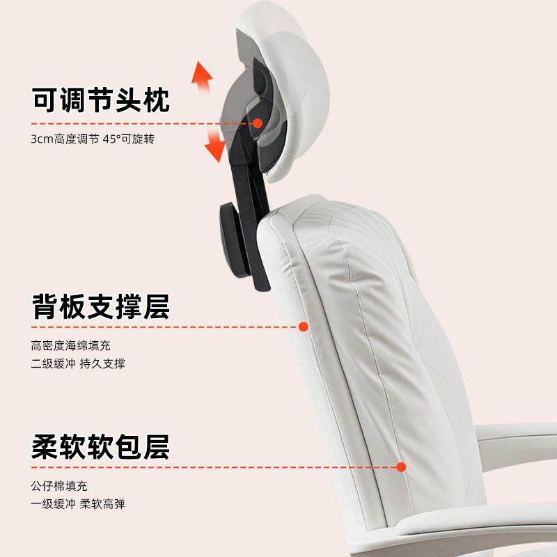 家用电脑椅电竞久坐女生卧室学生书房办公沙发椅升降靠背转椅子