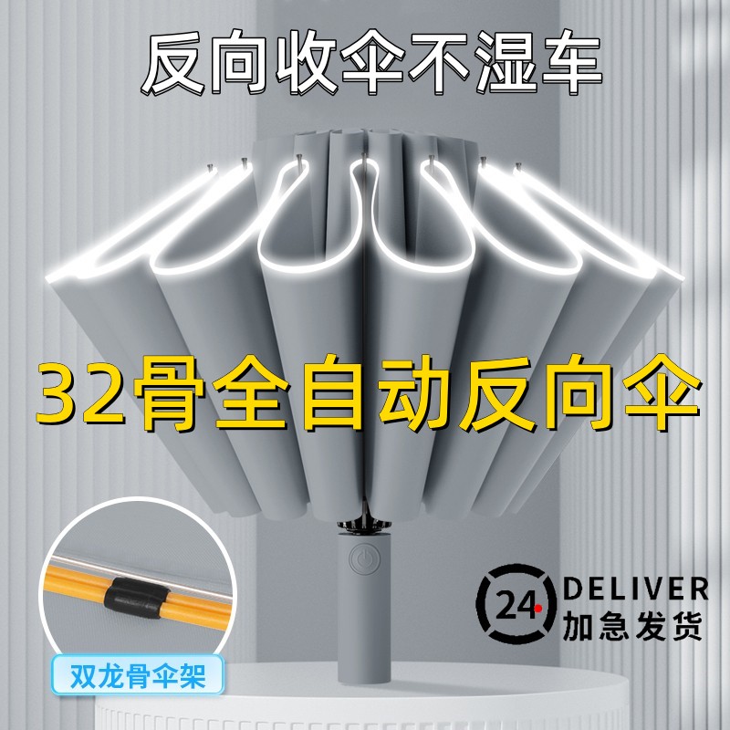 32骨全自动摺叠雨伞大号男加固加厚结实抗风晴雨两用W女遮阳伞遮