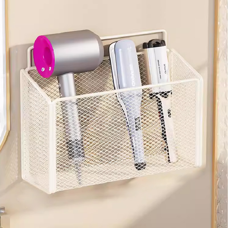 壁挂式收纳神器浴室墙上免打孔卷发棒支架吹风机支架卫生间置物架