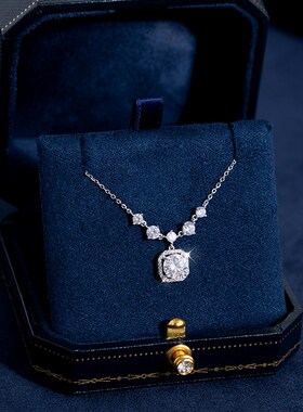 999纯银莫桑石钻项链女轻奢小众设计感送妈妈生日礼物送女友闺蜜