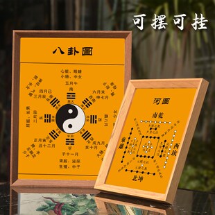 八卦太极图挂画镇宅周易阴阳先天后天八卦图挂图装饰画相框摆台件